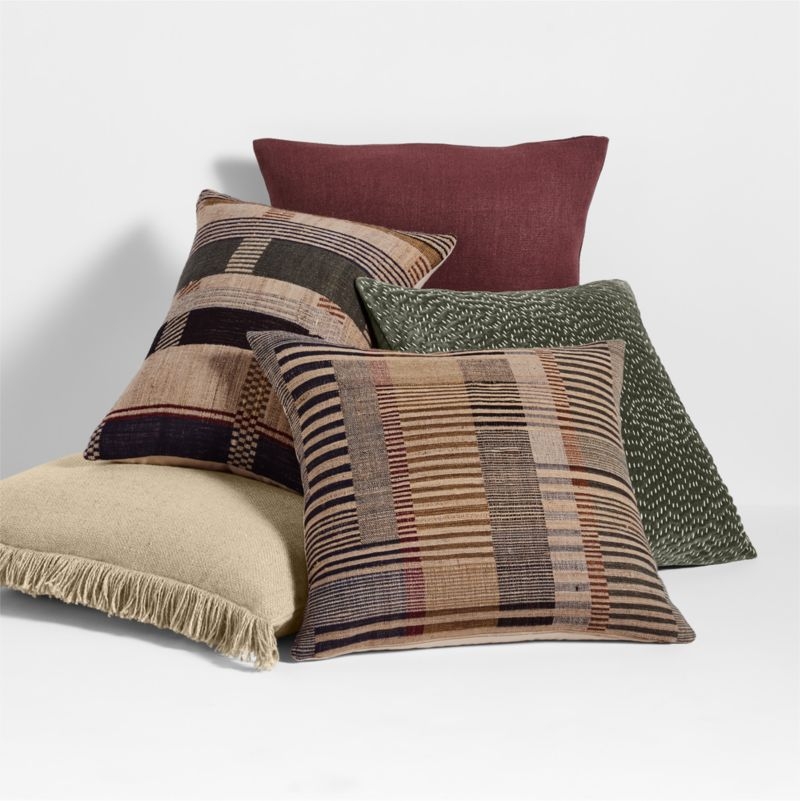 Etta Silk Wool Blend 20"x20" Multi Throw Pillow with Down-Alternative Insert - Image 3