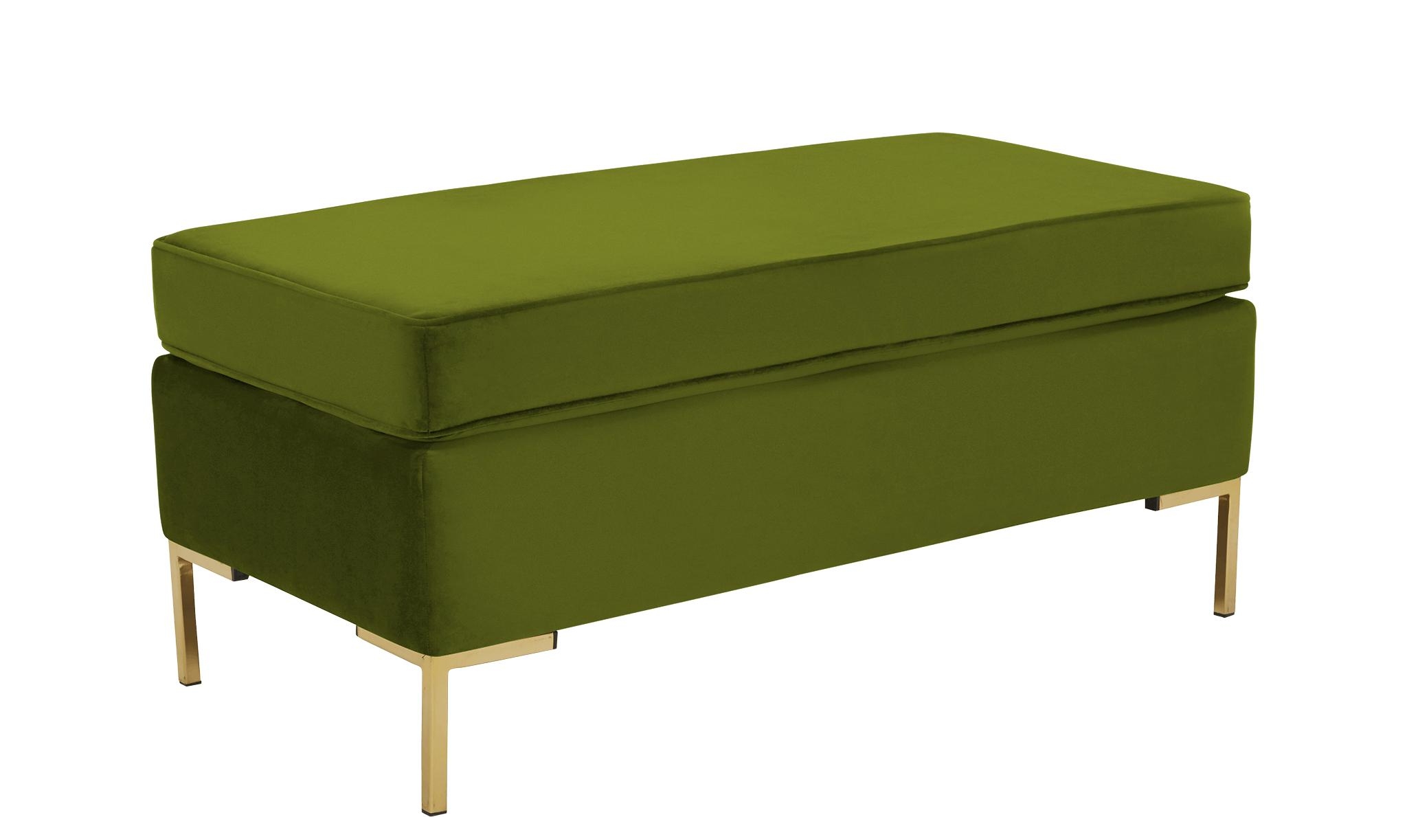 Green Dee Mid Century Modern Bench with Storage - Royale Apple - Image 1