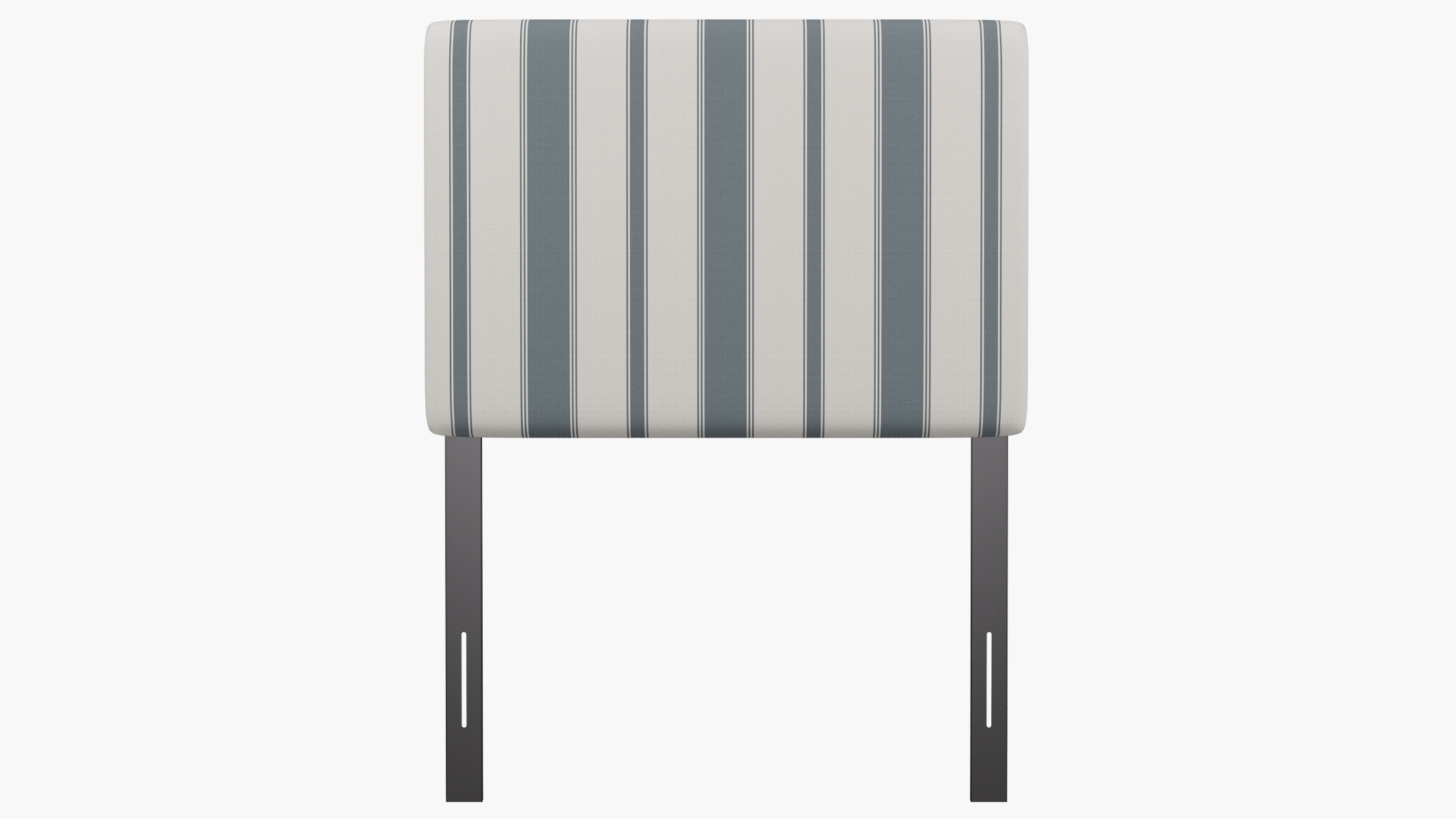 Square Back Headboard, French Blue Clarence Stripe, Twin - Image 1