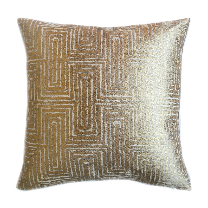 TOSS by Daniel Stuart Studio Sumatra Feathers Geometric Throw Pillow Color: Gold - Image 0