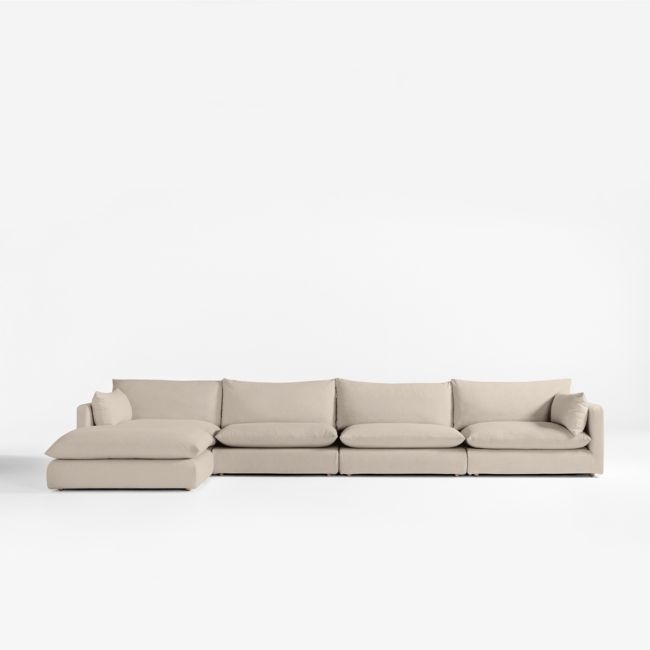 Unwind Modular 5-Piece Slipcovered Reversible Sectional Sofa - Image 0