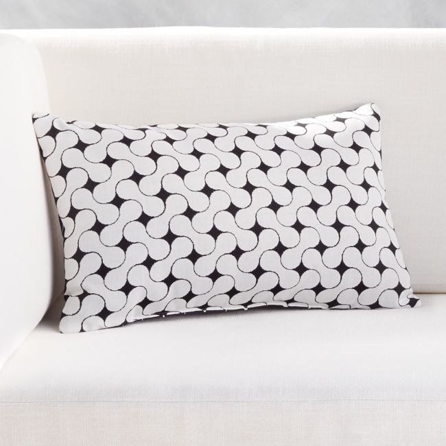 20"x12" Forme Black and White Outdoor Pillow - Image 0