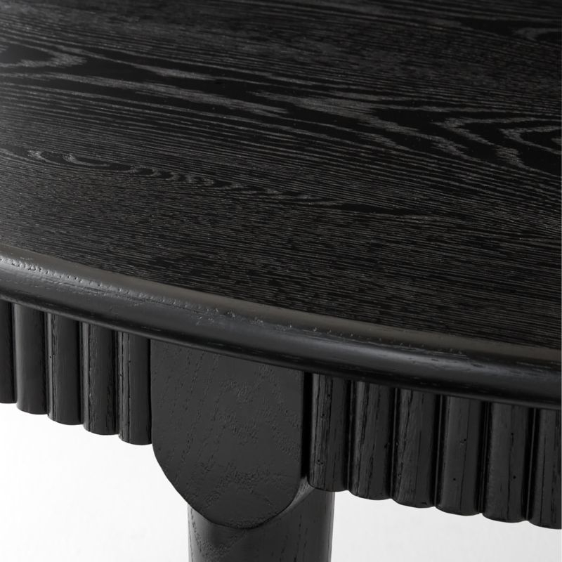 Providence 60" Round Black Ebonized Oak Wood Dining Table - Image 3