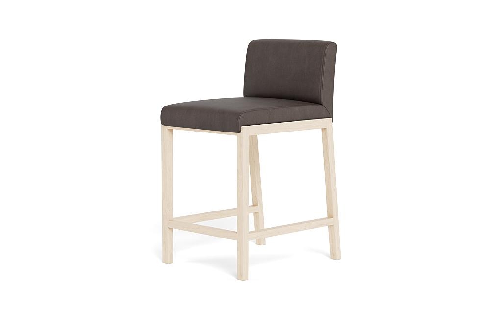 Callen Leather Wood Framed Upholstered Stool - Image 2