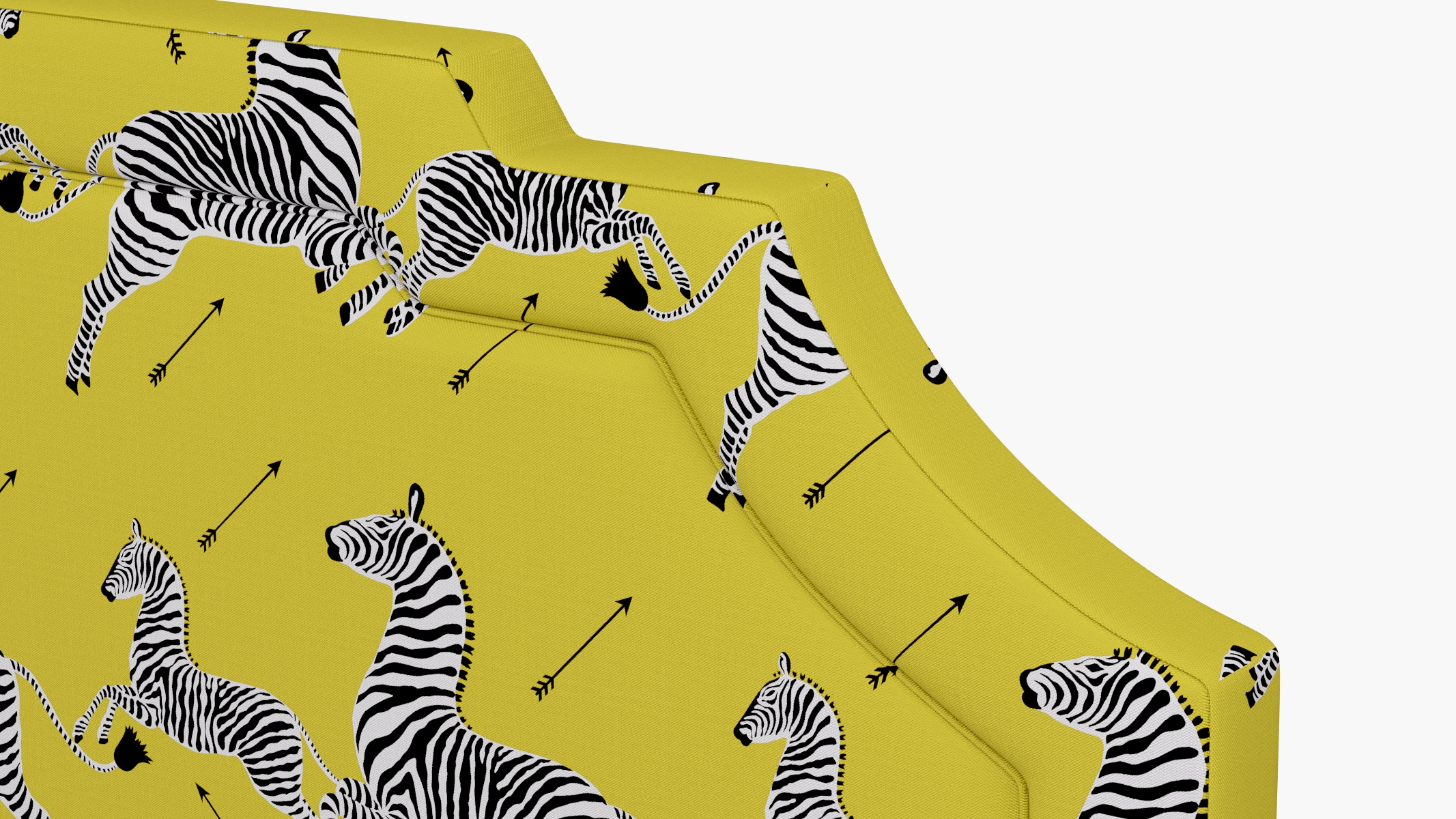 Art Deco Headboard, Yellow Zebra, King - Image 2
