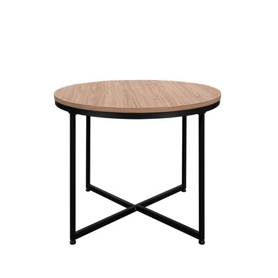 35.04" Modern Round Coffee Table With Metal Frame - Image 0