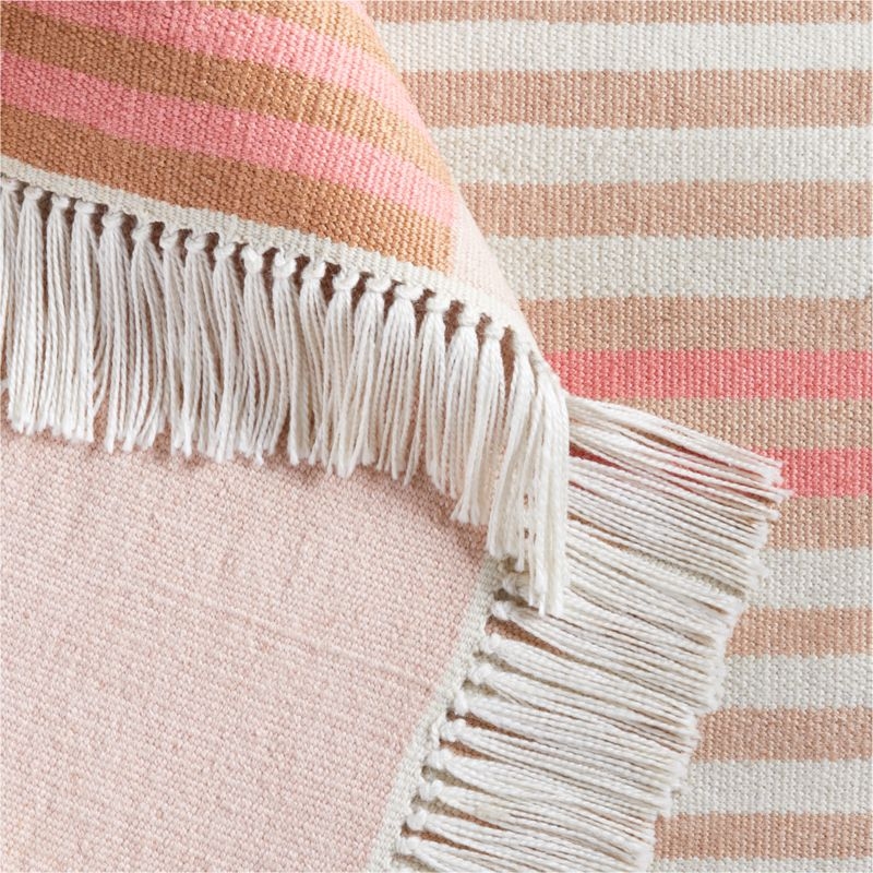 Teo Pink Stripe Colorblock Rug 8'x10' - Image 1