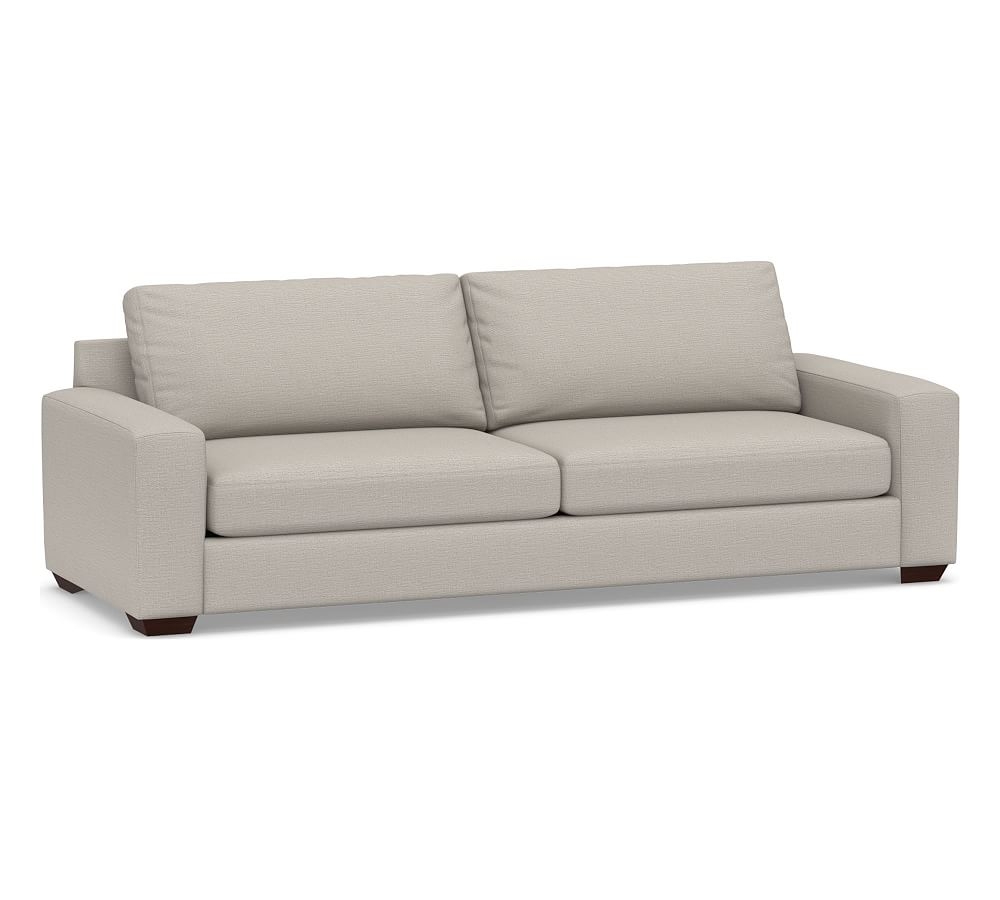 Big Sur Square Arm Upholstered Grand Sofa 105" 2-Seater, Down Blend Wrapped Cushions, Chunky Basketweave Stone - Image 0