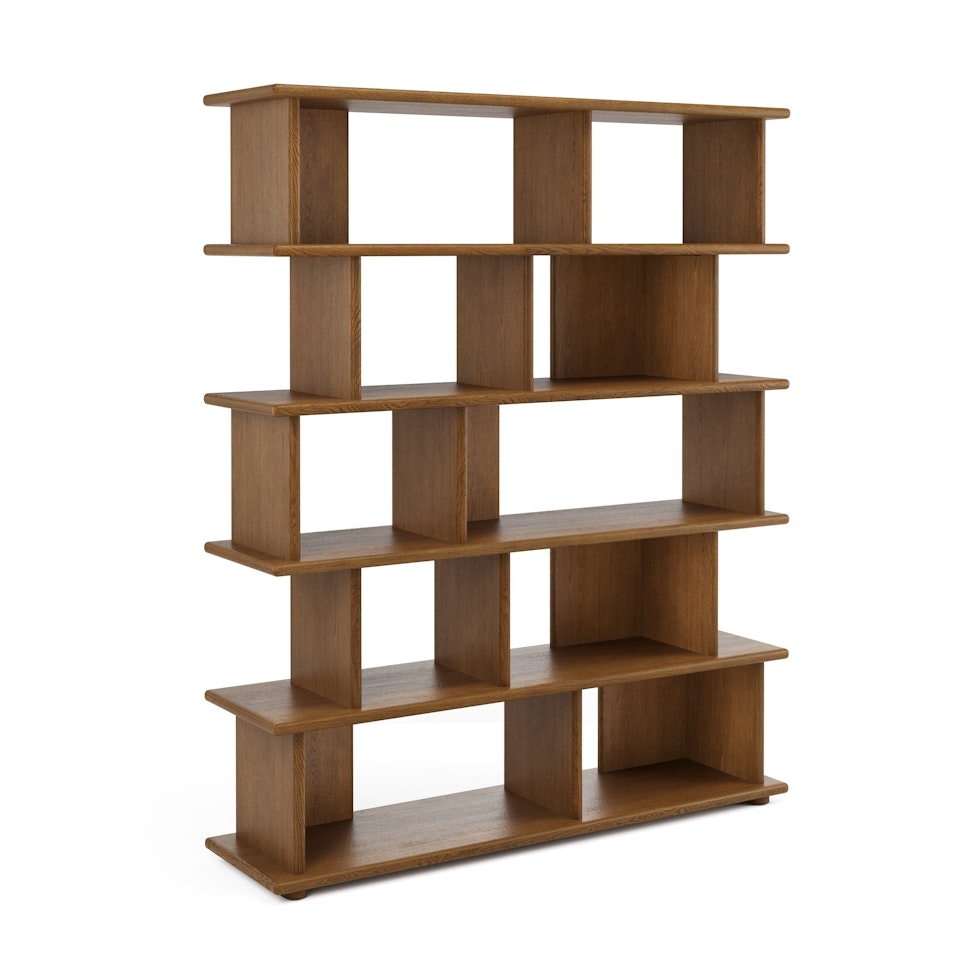 Lafora 53" Bookcase, Tall - Smoked Oak - Image 0
