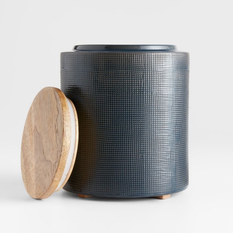 Ena Large Ceramic Canister with Wood Lid - Image 6