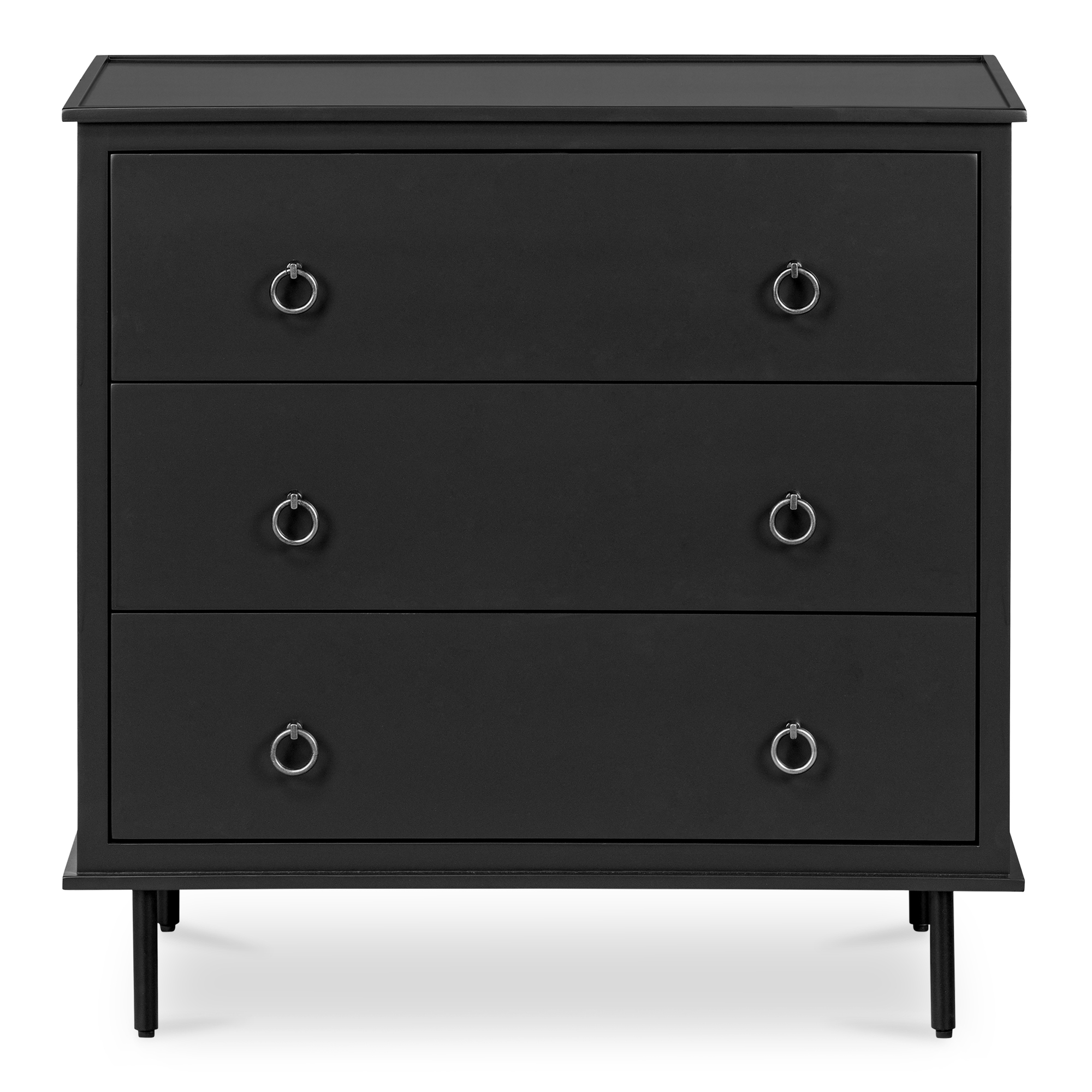 Reagan 3 Drawer Nightstand Black - Image 0