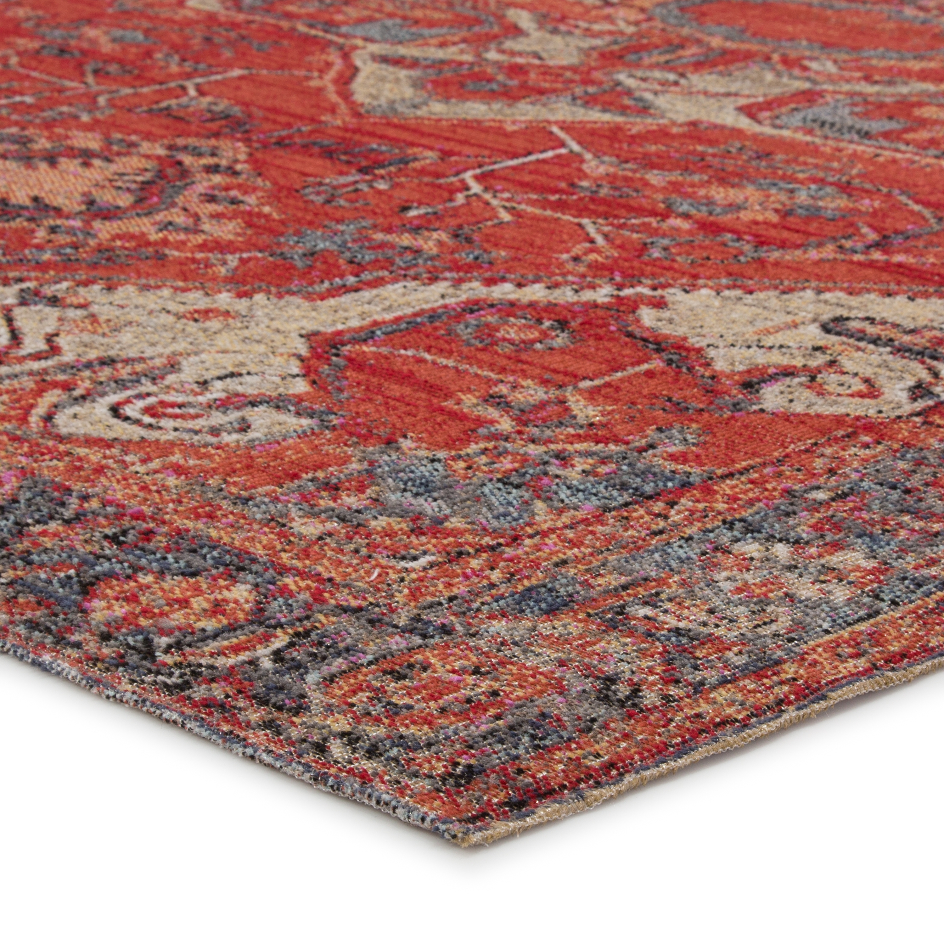 Leighton Indoor/ Outdoor Medallion Red/ Blue Area Rug (5X7'6") - Image 1