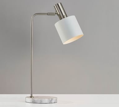Emmental Marble Task Table Lamp, White - Image 1