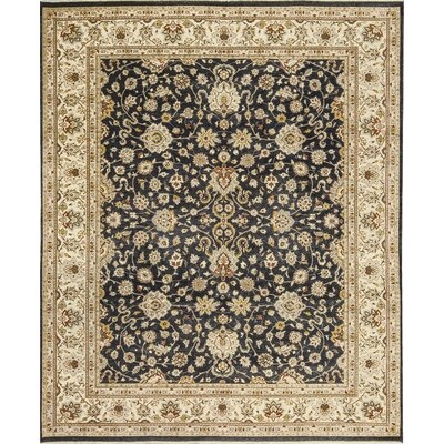 One-of-a-Kind Veg Dye Hand-Knotted Black/Cream 8' x 9'8" Wool Area Rug - Image 0