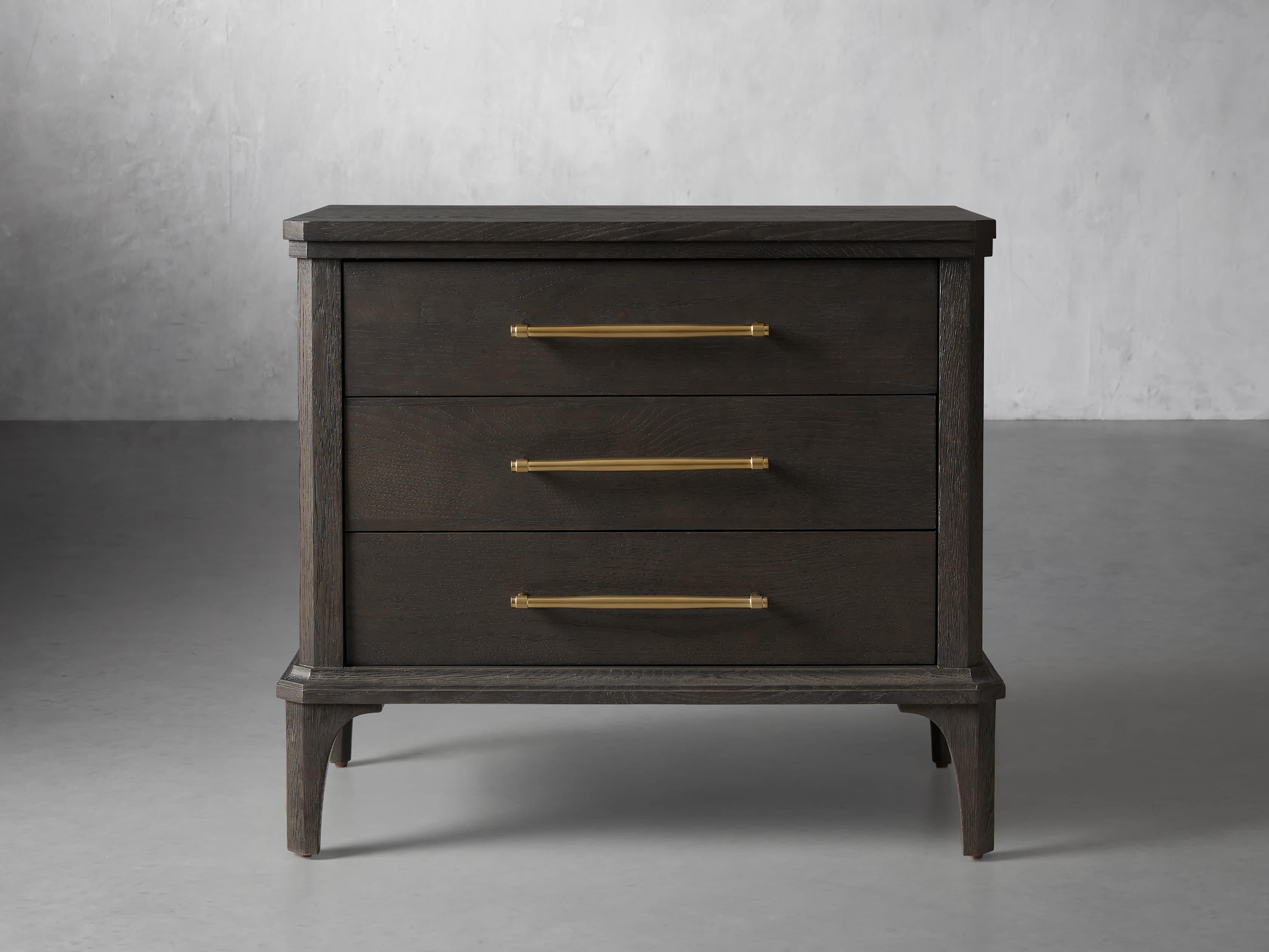 St. Martin Closed Nightstand in Wood Black  Smoke - Image 0