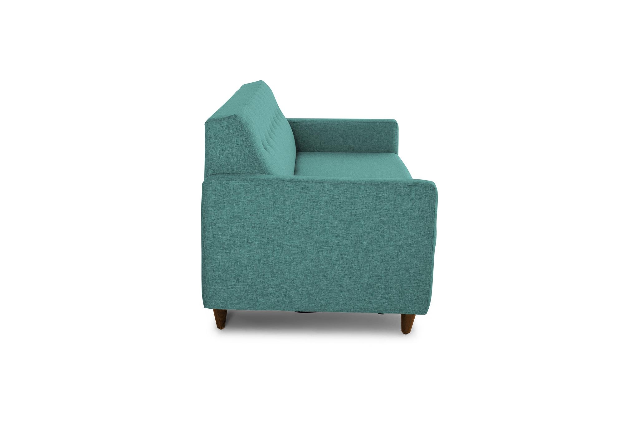 Green Korver Mid Century Modern Sleeper Sofa - Essence Aqua - Mocha - Image 3