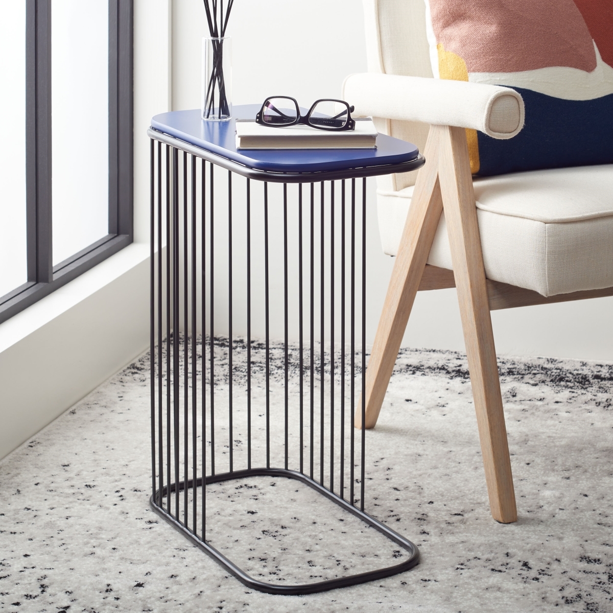 Stafford Side Table - Blue / Black - Safavieh - Image 1