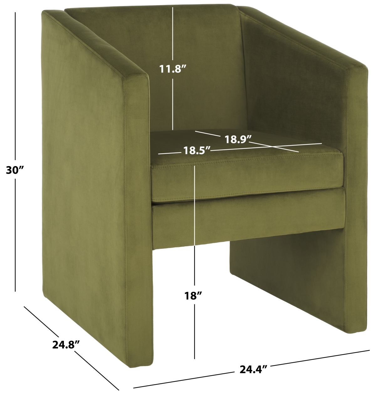 Ylva Accent Chair - Olive Green - Safavieh - Image 9