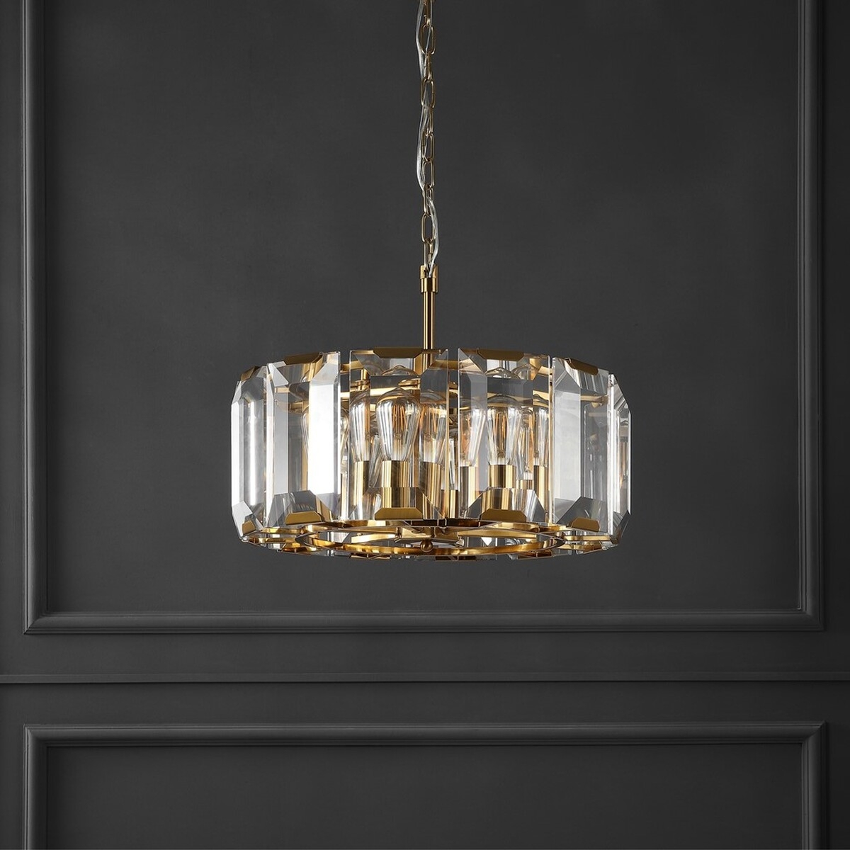 Safavieh Couture Symone Glass Chandelier - Gold - Image 1