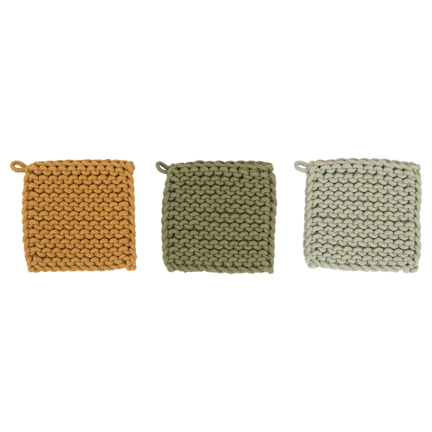 Cotton Crocheted Pot Holder, 3 Colors - Image 0