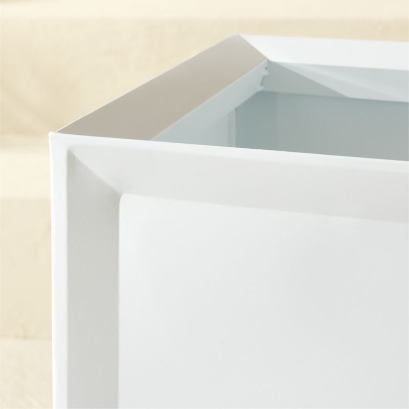 Varo Square White Metal Indoor/Outdoor Planter 16.25"x16" - Image 1