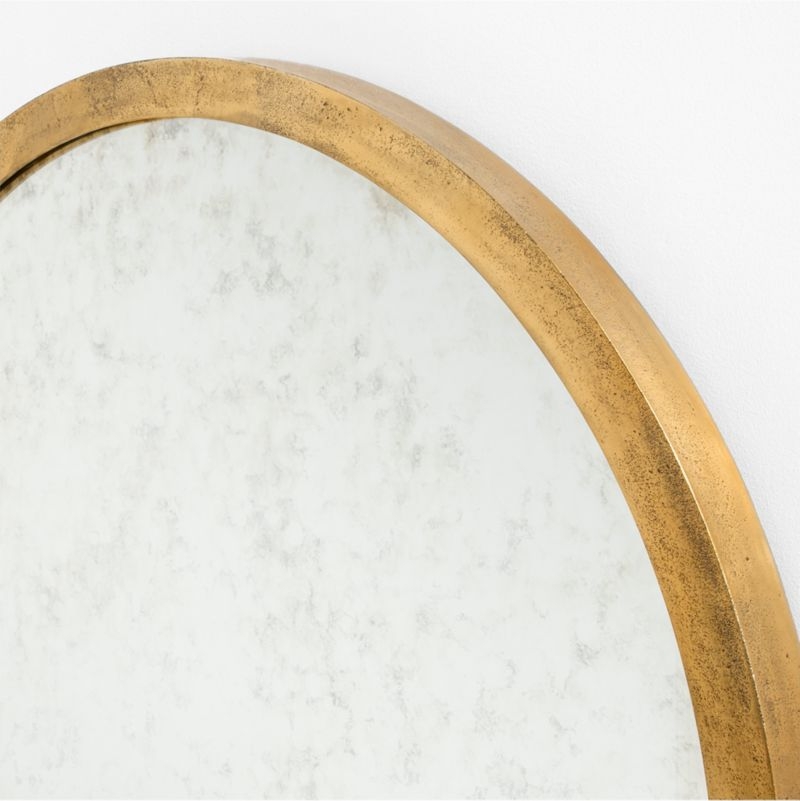 Harrington Brass Patina Round Metal Wall Mirror 36" - Image 2