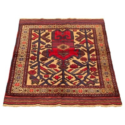 One-of-a-Kind Cylin Hand-Knotted New Age 4' x 6'1" Wool Area Rug in Red/Brown - Image 0