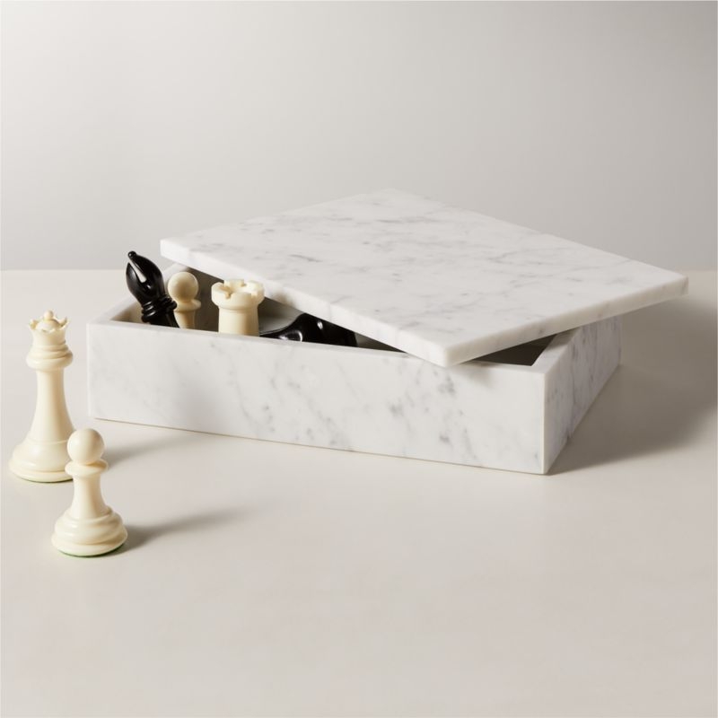 Large White Marble Box - Image 3