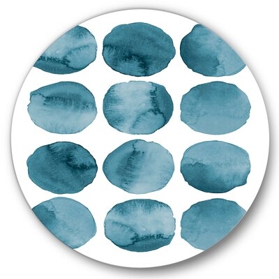 Aquamarine Circles Blue Geometric Elements - Modern Metal Circle Wall Art - Image 0