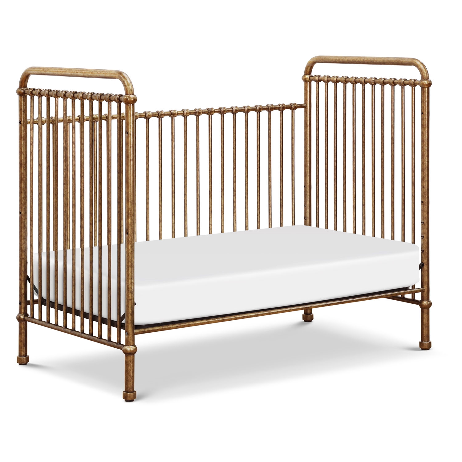 Aurora French Country Vintage Gold Steel Convertible Crib - Image 2