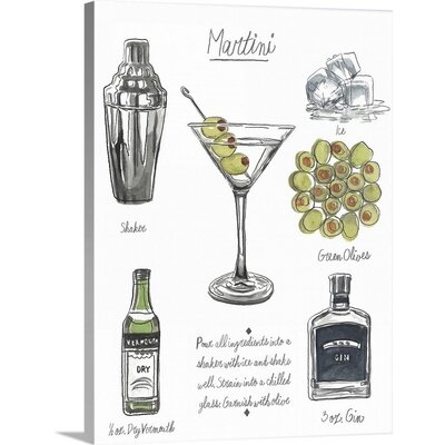 Classic Cocktail - Martini Canvas Wall Art - Image 0
