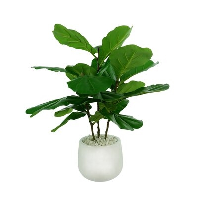 21.5" Artificial Fiddle Leaf Fig Plant in Pot - Image 0