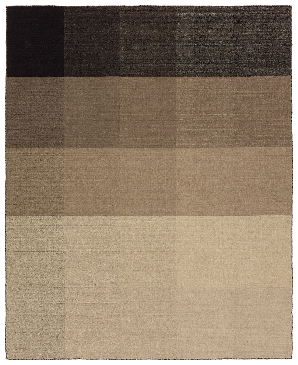 Ronin PLE02 Handmade Geometric Tan and Black Area Rug (8'6"x11'6") - Image 0