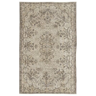 One-of-a-Kind Hand-Knotted 1960s Beige 5'10" x 9'4" Area Rug - Image 0