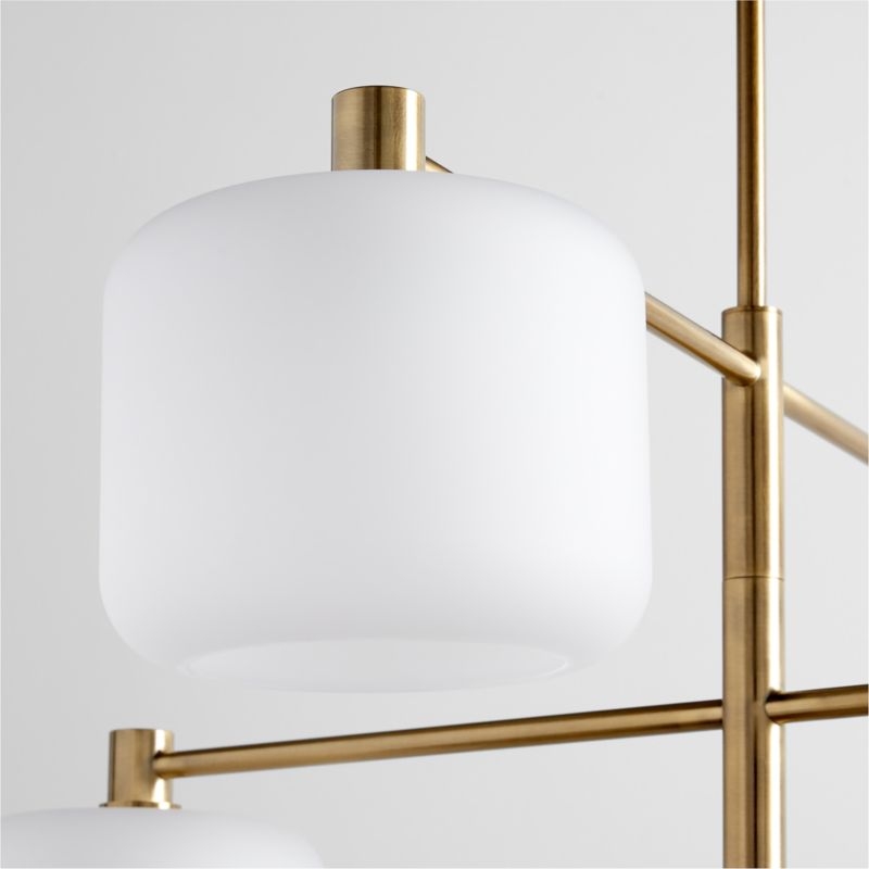 Colombe Burnished Brass and Glass Chandelier Light 50" - Image 2