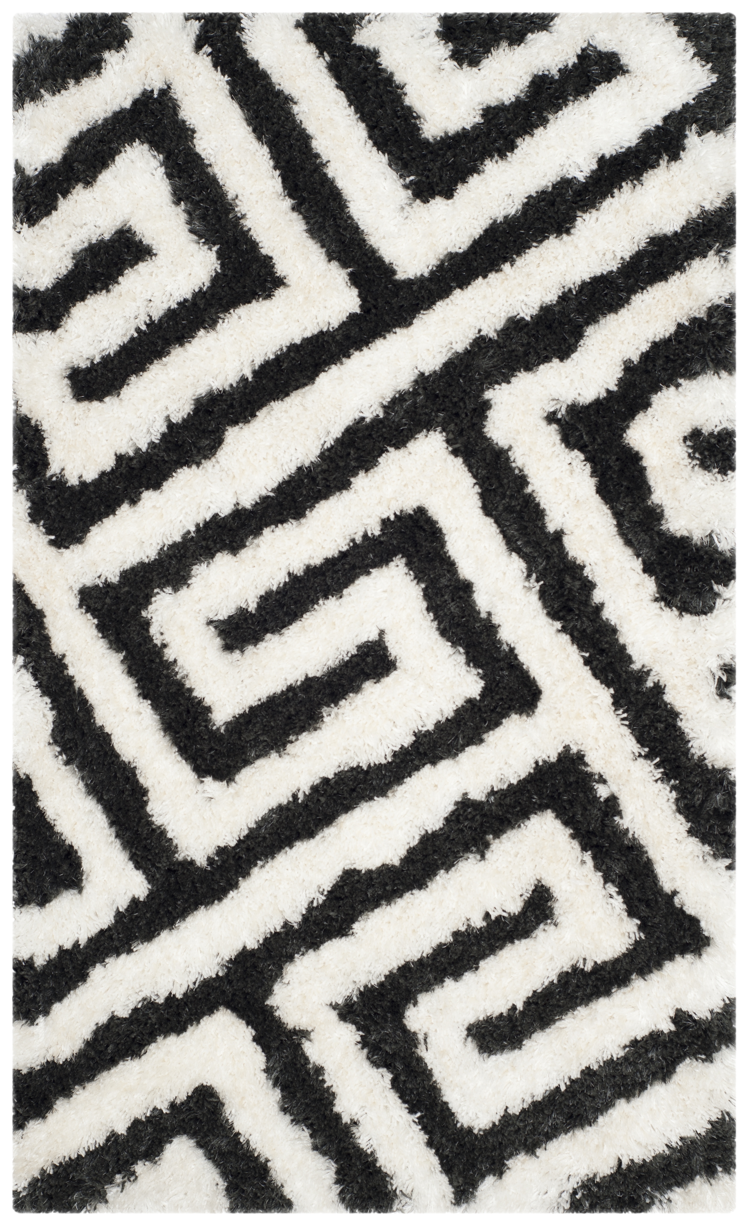 Arlo Home Hand Tufted Area Rug, BSG323D, Graphite/Ivory,  3' X 5' - Image 0