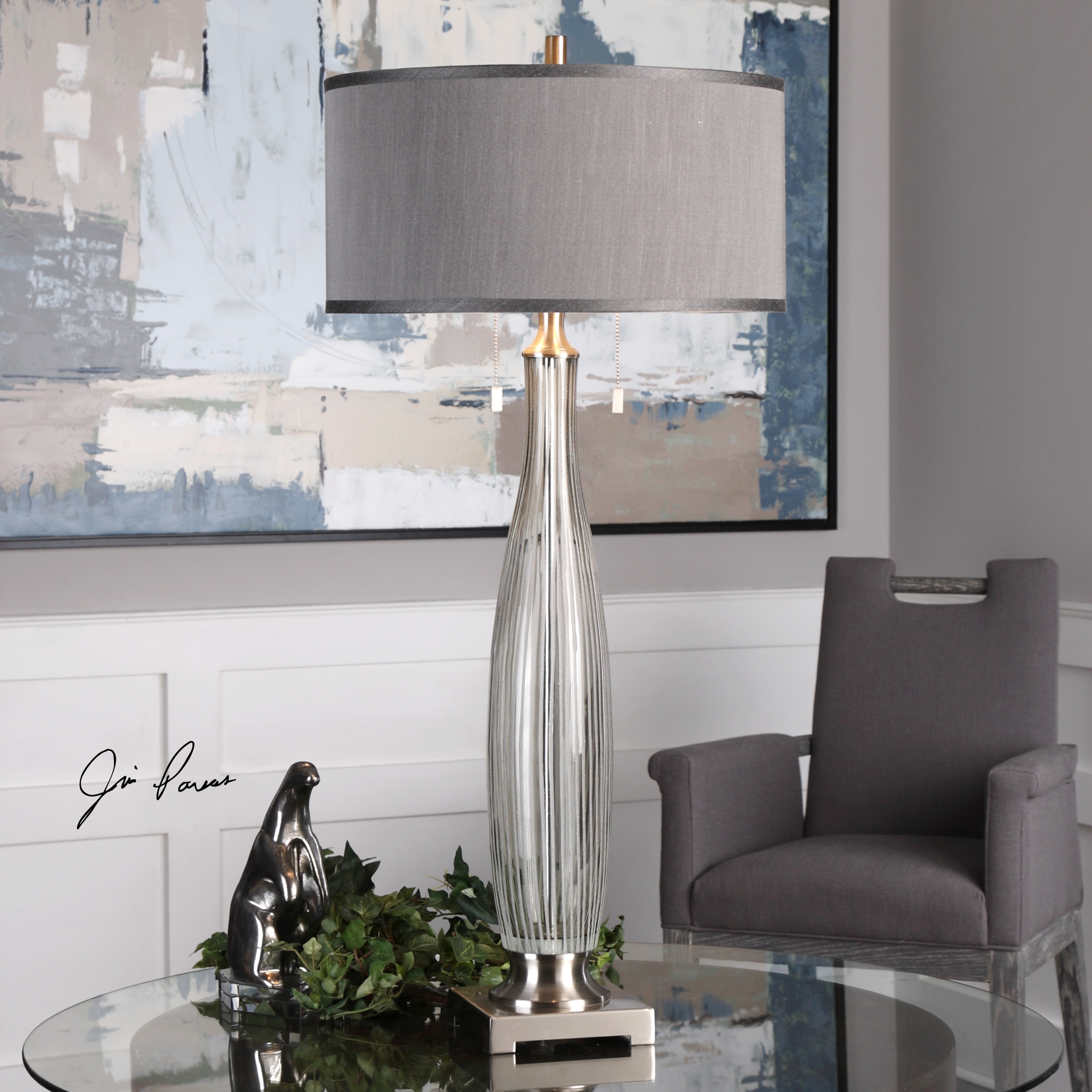 Coloma Gray Glass Table Lamp - Image 0