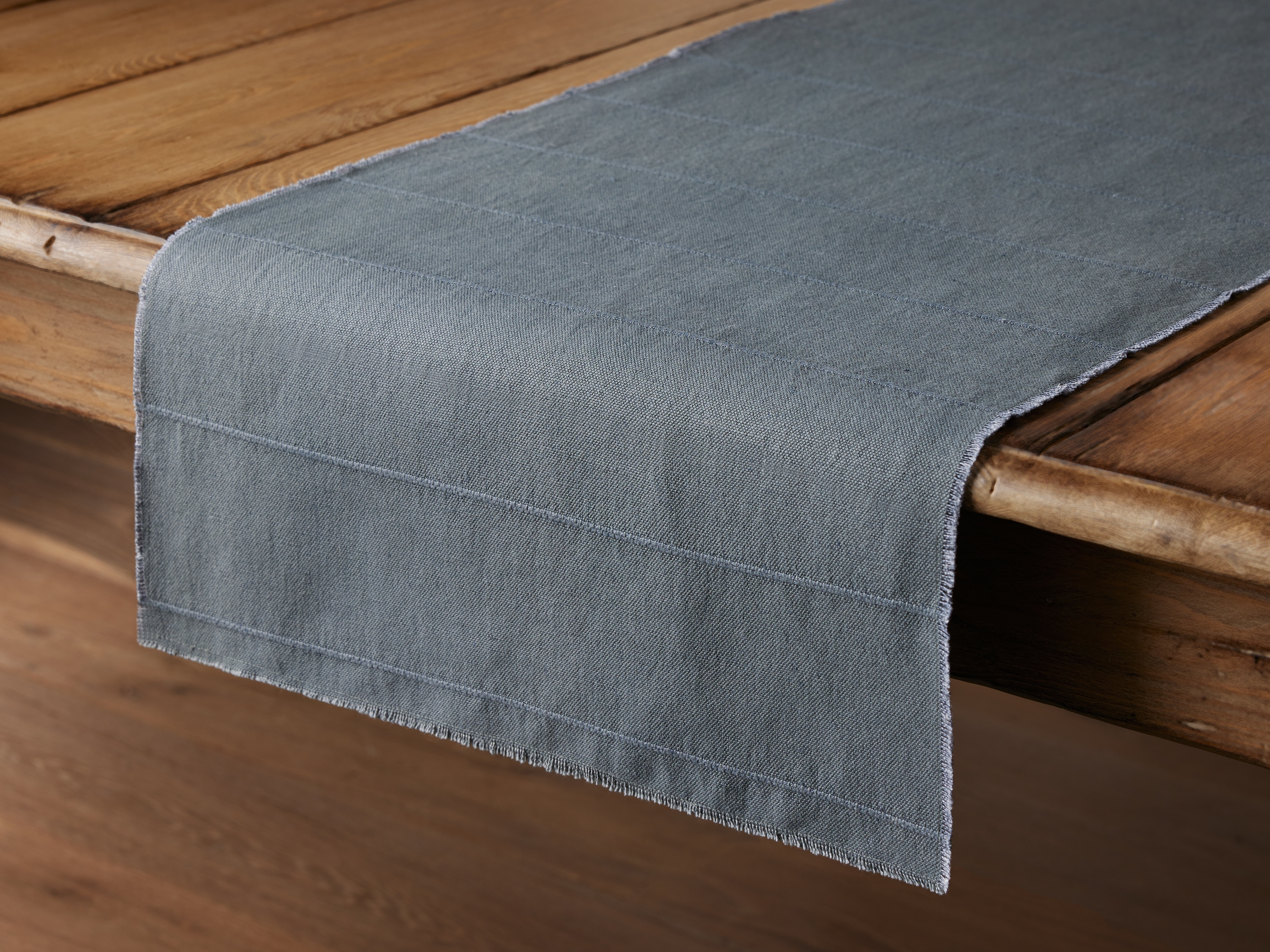 Linen Table Runner in Black  Slate - Image 0