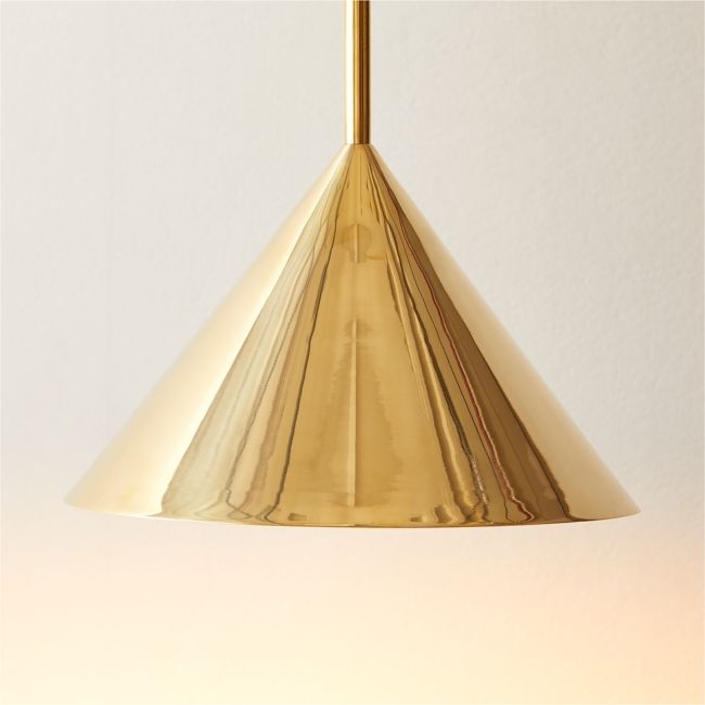 Tolio Brass Conical Pendant Light - Image 0