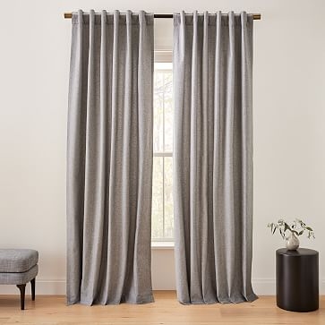 Solid Flannel Curtain Charcoal 48"x108" - Image 0