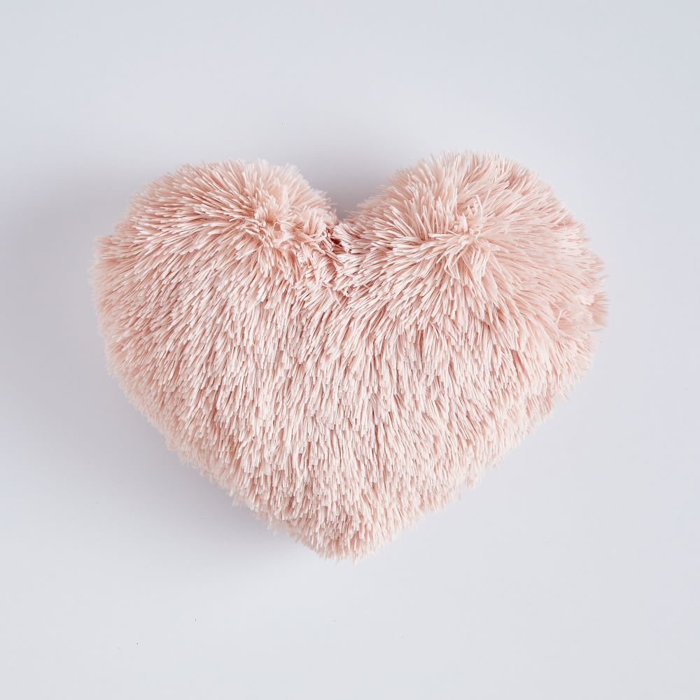 St. Jude Fluffy Heart Pillow, 16" x 14", Quartz Blush - Image 0