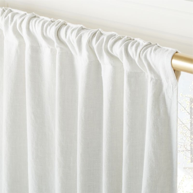 EUROPEAN FLAX™-Certified Linen Warm White Blackout Window Curtain Panel 48"x84'' - Image 3