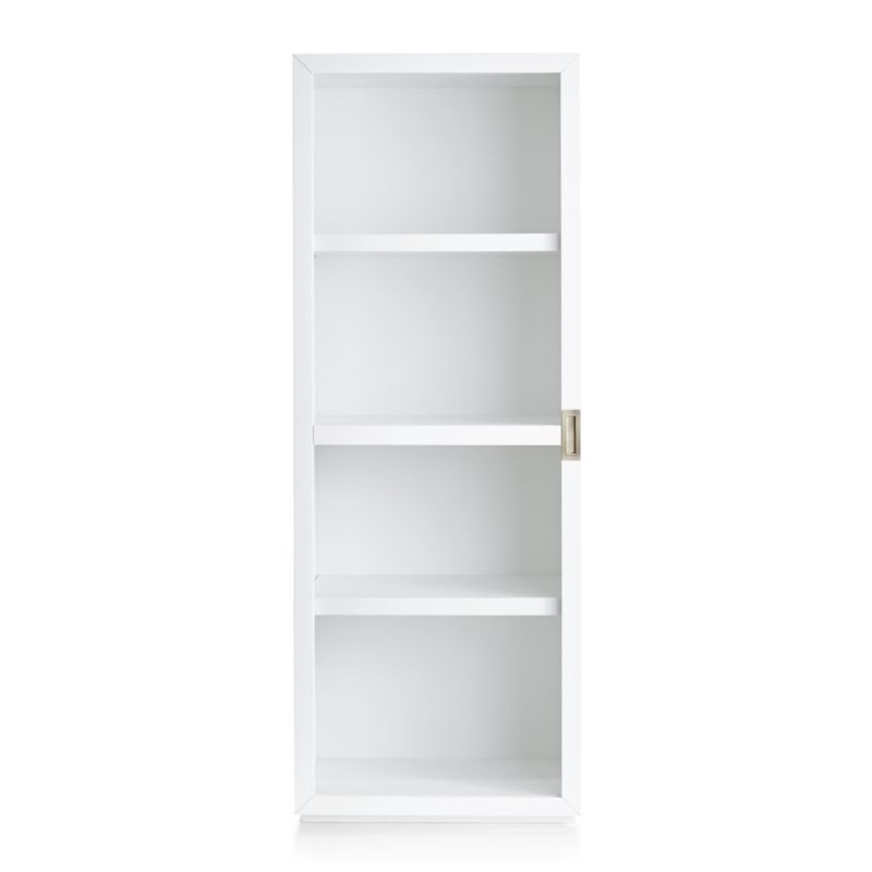Aspect White Bookcase with Glass Door - Image 2