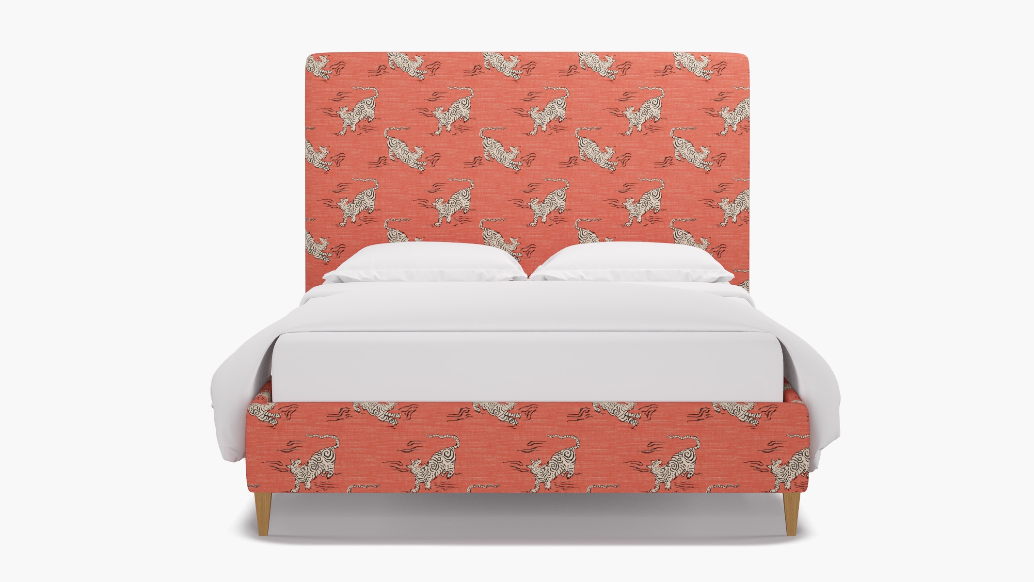 Classic Bed, Coral Tigresse, Natural Square Tapered Leg, Twin - Image 0