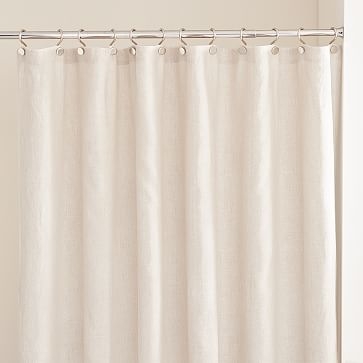 European Linen Shower Curtain, Silver Mist, 72"x74" - Image 2