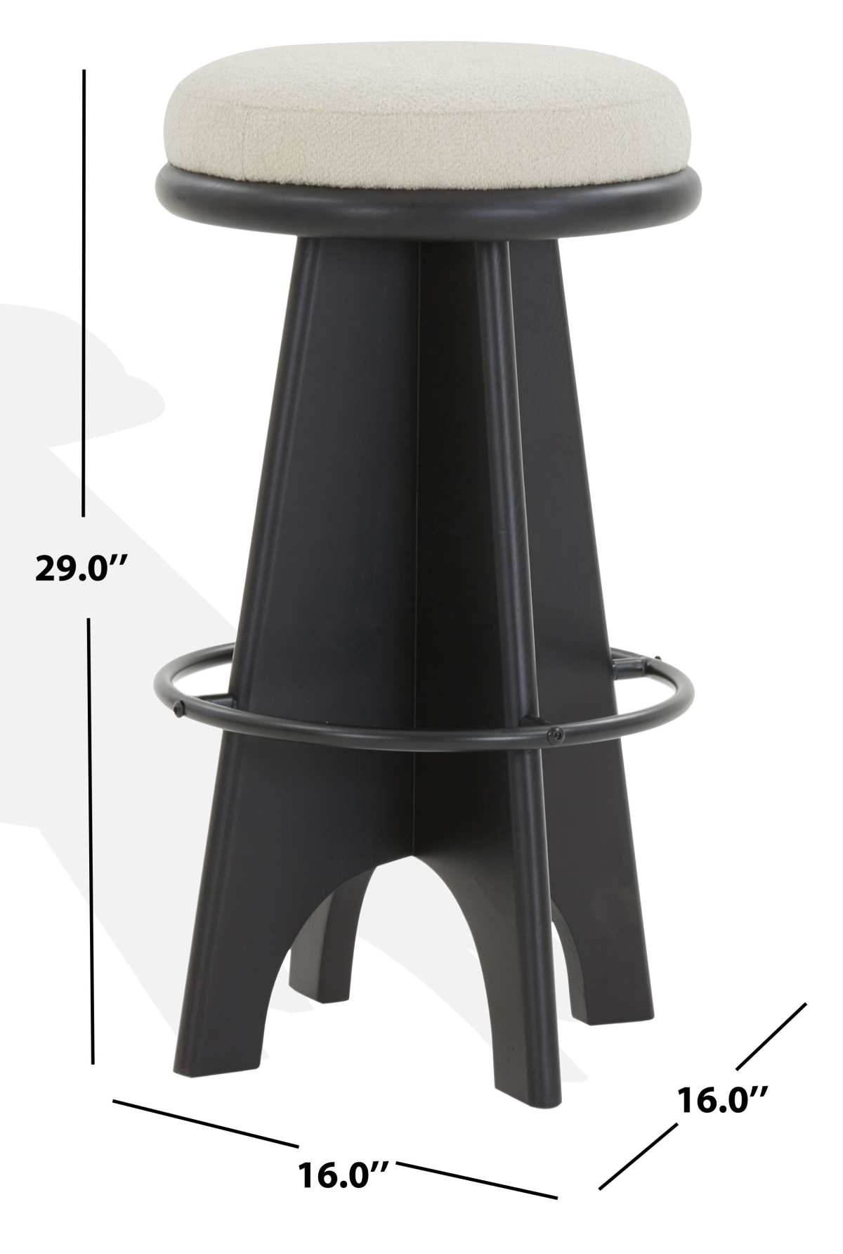 Bellarita Round Swivel Barstool - Ivory/Black - Image 5