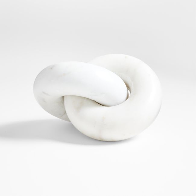 White Marble Knot 9" Sculpture - Image 0