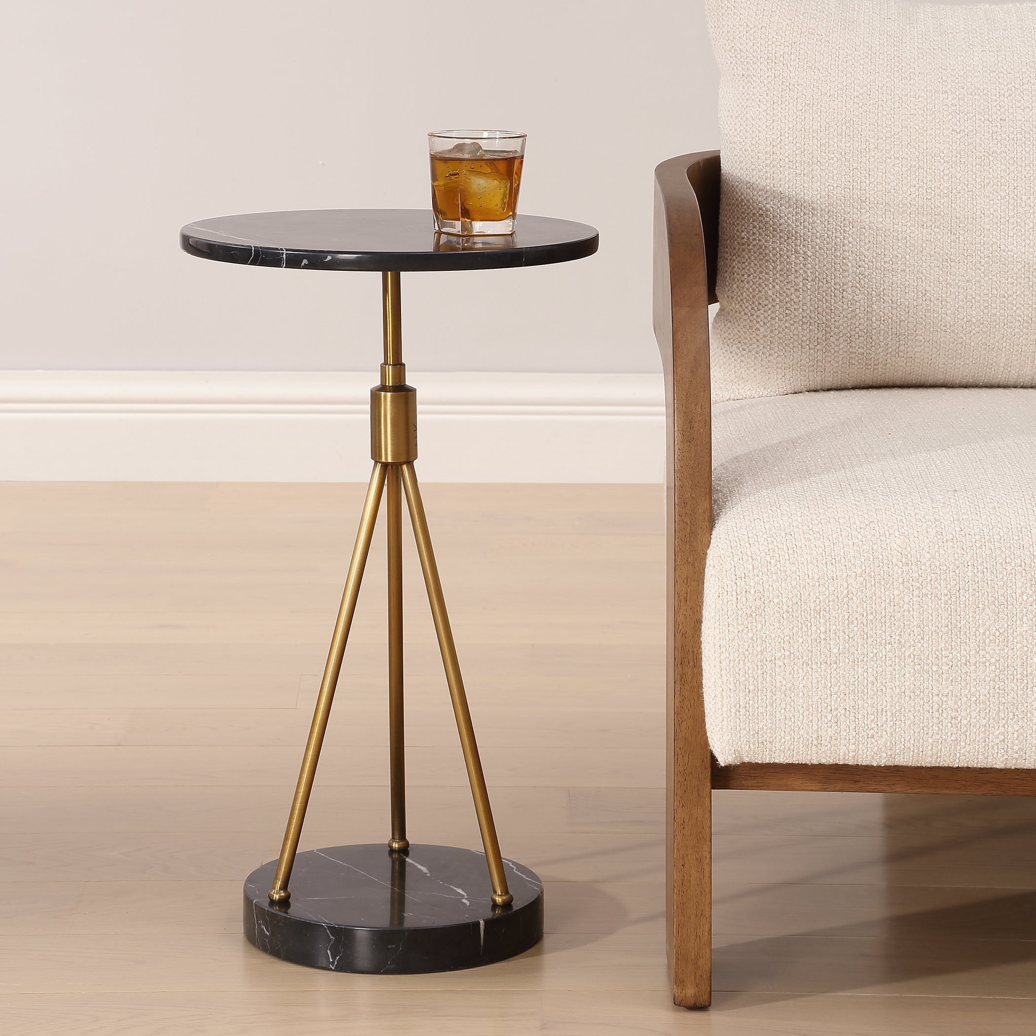 Rosston Black Marble Accent Table - Image 1