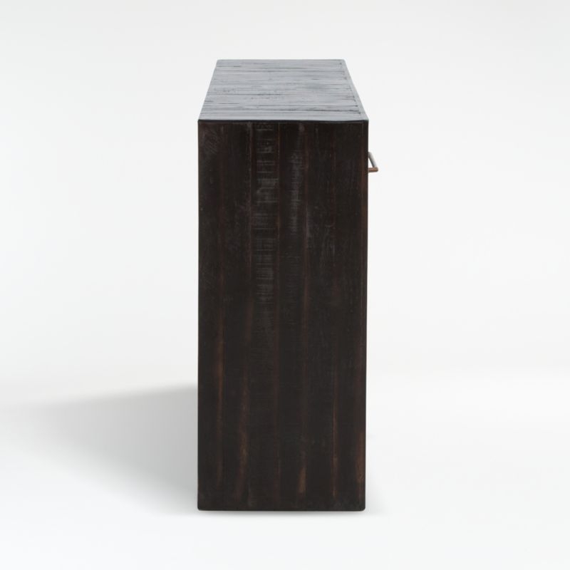 Theo 60" Rectangular Black Acacia Wood Storage Console Table with Shelf - Image 5