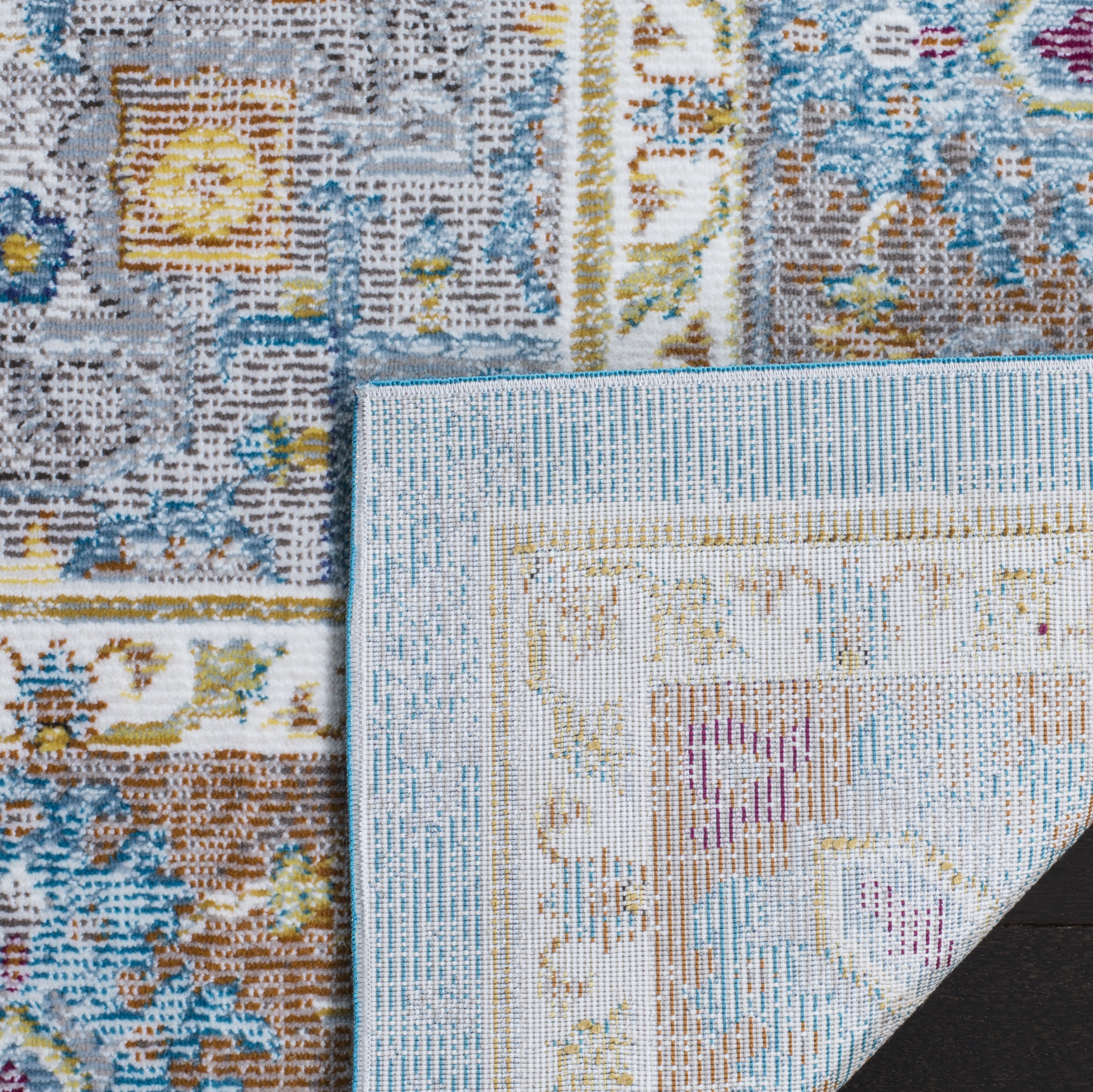 Arlo Home Woven Area Rug, ARA100B, Blue/Cream,  2' X 12' - Image 3